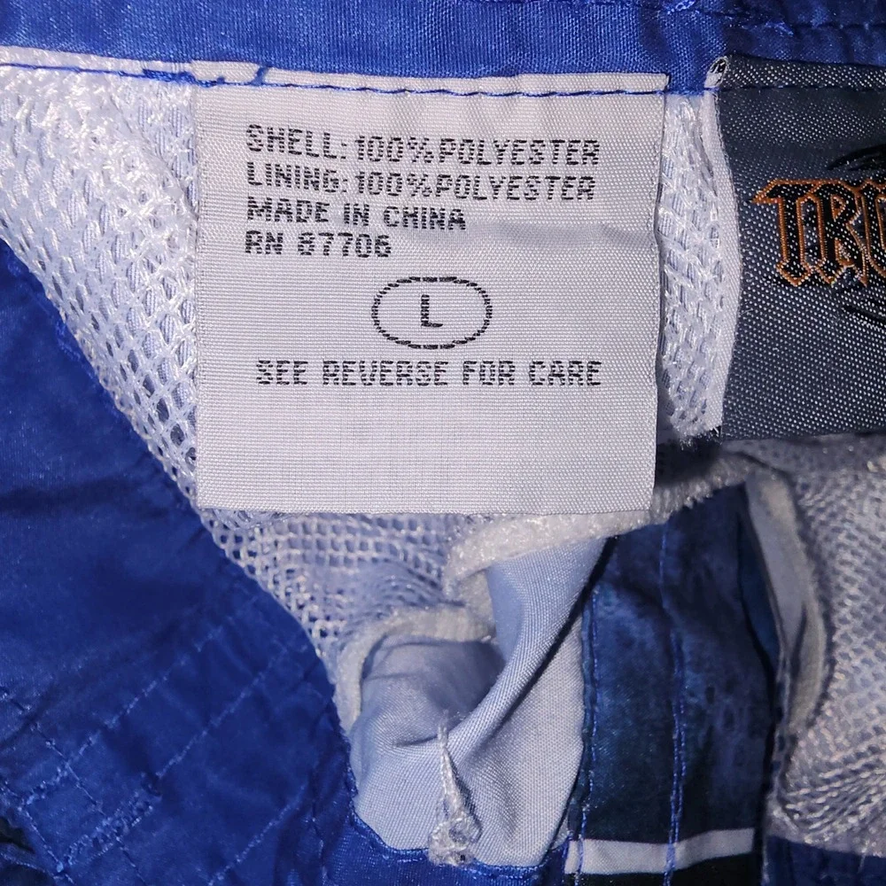 Tru Cal Board Shorts Mens LG Blue Surf Wave Graphic Print Swim Trunks Mesh Lined